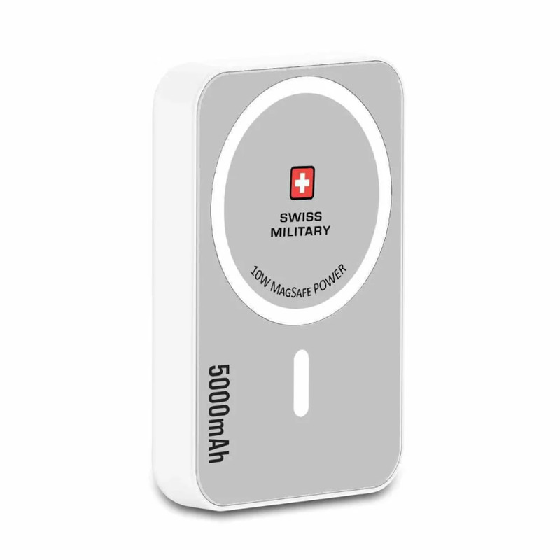 Swiss Military MagSafe 5000mAh Power Bank - White - شاحن